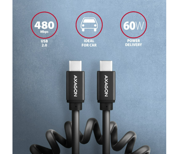 Axagon Kabel BUCM-CM10TB TWISTER USB-C 0.6 m - 1485426 - zdjęcie 6
